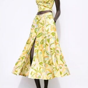 ZARA ⚠️LAST DAY! | Linen Floral Yellow Maxi Skirt